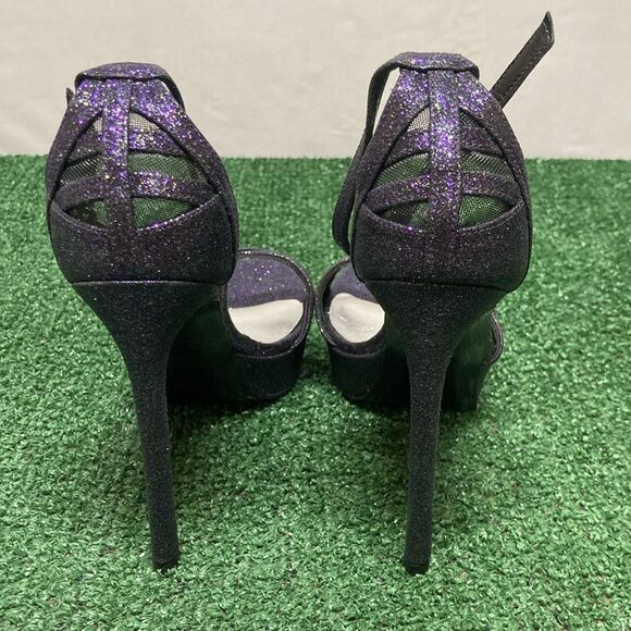 Stuart Weitzman Black and Purple Heels women’s size 6 (OKPM-07-067) - Picture 4 of 13